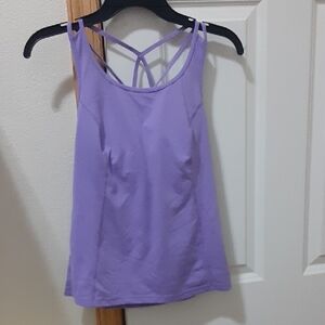 Xersoin Purple Spaghetti Strap Atcive Top